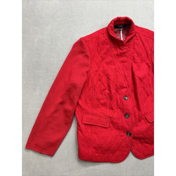 Talbots vintage quilted blazer jacket Red Wool Women’s 20 petite - Picture 3 of 14